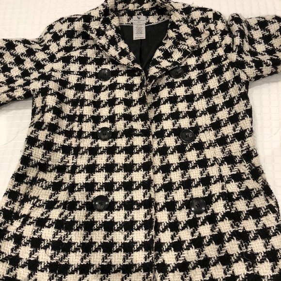 Black and White Houndstooth Coat - Picture 1 of 5